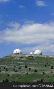 Observatory. Scientifically research station on mountain. The East Europe