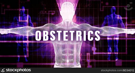 Obstetrics as a Digital Technology Medical Concept Art. Obstetrics