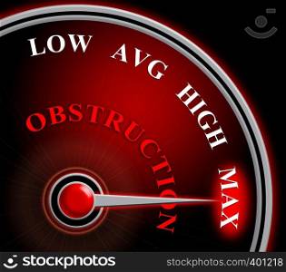 Obstruction Of Justice And Corruption Gauge Meaning Impeding A Legal Case 3d Illustration. Hindering The Process Of Law