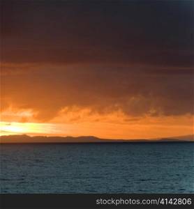 Ocean at sunset, Galapagos Islands, Ecuador