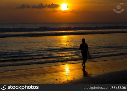 Ocean at Sunset Time