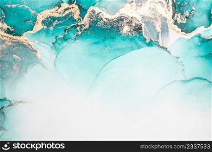 Ocean blue abstract background of marble liquid ink art painting on paper . Image of original artwork watercolor alcohol ink paint on high quality paper texture .. Ocean blue abstract background of marble liquid ink art painting on paper .