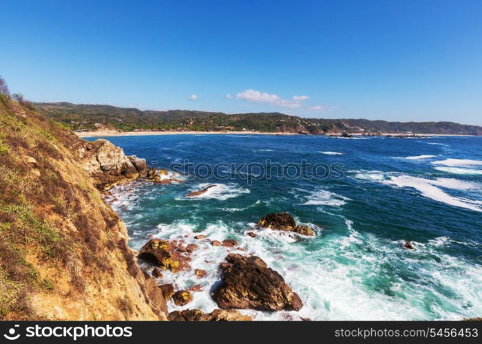 Ocean coast in Mexico