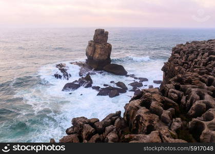 ocean coastline in Peniche, Portugal