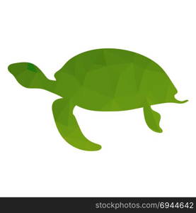 Ocean Green Turtle Icon Isolated on White Background. Sea Graphic Simple Animal Logo.. Ocean Green Turtle Icon