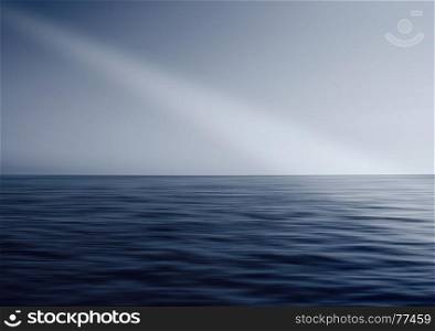 Ocean horizon ray of light abstraction