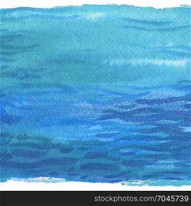 Ocean landscape. Beautiful watercolor hand painting illustration.. Ocean watercolor hand painting illustration.