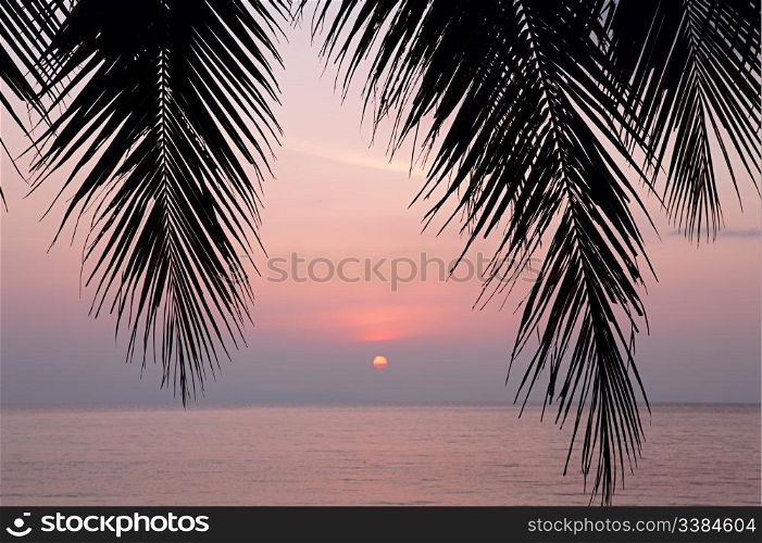 Ocean sunset. Koh Samui Island, Thailand.