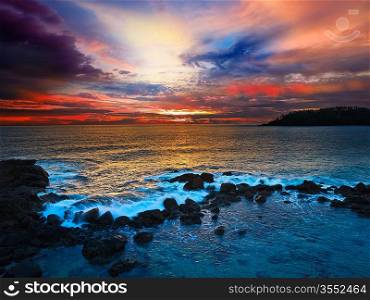 Ocean sunset with great cloudscape