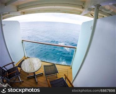ocean view from cruise ship balcony room