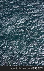 Ocean water rippling from above.