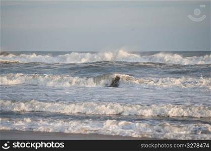Ocean waves along Hamptons shoreline