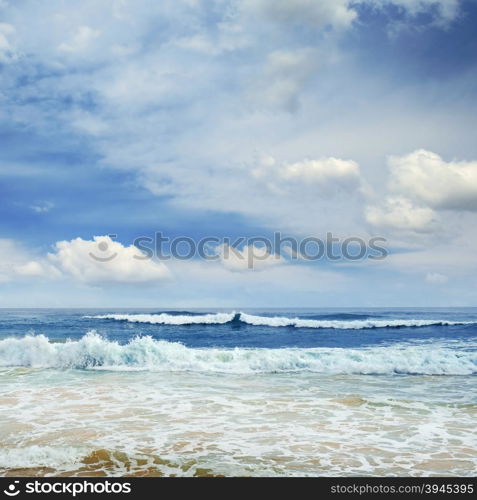 Ocean waves and blue sky