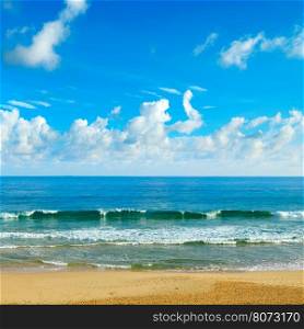 Ocean waves and blue sky