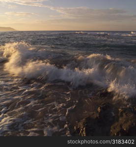 Ocean waves on coast of Costa Rica