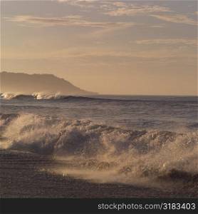 Ocean waves on coast of Costa Rica