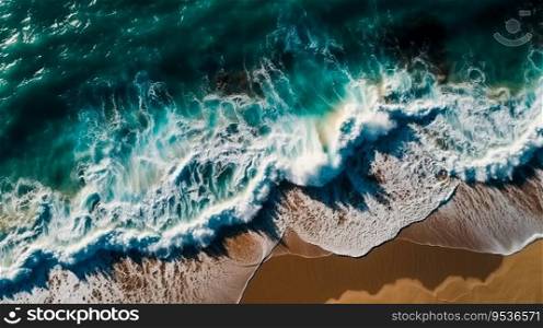 Ocean waves on the beach. AI Generated