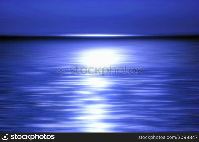 Ocean with moon reflection