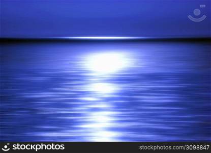 Ocean with moon reflection