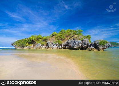 Oceand Landscape at Sun Day. Sumbawa Island. Indonesia.