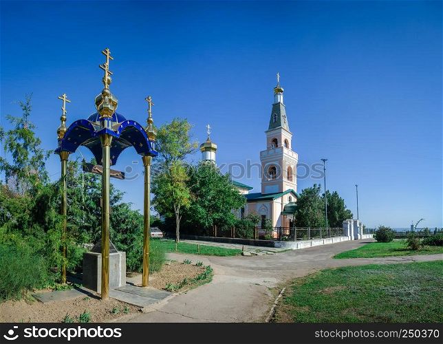 Ochakov, Ukraine - 09.22.2018. St. Nicholas Cathedral in Ochakov, seaside town in Odessa province of Ukraine on the country's Black Sea coast.. St. Nicholas Cathedral in Ochakov city, Ukraine