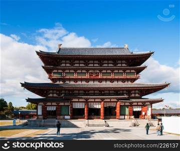 OCT 31, 2011 Nara, JAPAN   Famous Golden Hall of Yakushiji temple, Unesco world Heritage site.