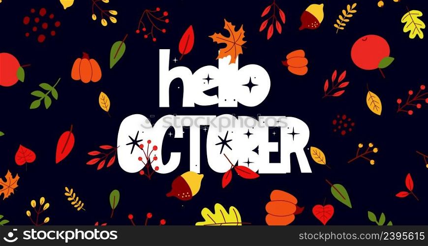 October Animated hand drawn lettering 4k footage. Motion graphic holiday Autumn. October Animated hand drawn lettering 4k footage. Motion graphic holiday Autumn banner