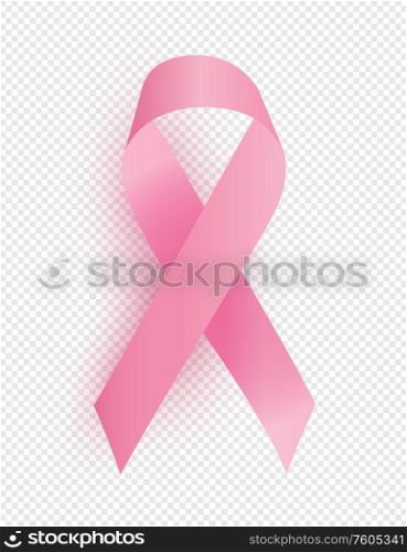October Breast Cancer Awareness Month Concept Pink Ribbon Sign on Transparent Background. Vector illustration EPS10. October Breast Cancer Awareness Month Concept Pink Ribbon Sign on Transparent Background. Vector illustration