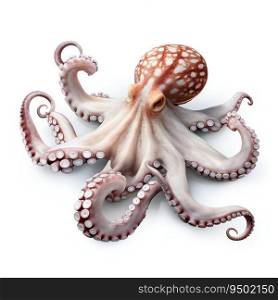 Octopus Isolated on White Background. Generative ai. High quality illustration. Octopus Isolated on White Background. Generative ai