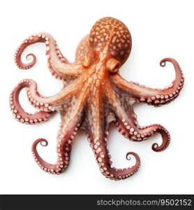 Octopus Isolated on White Background. Generative ai. High quality illustration. Octopus Isolated on White Background. Generative ai
