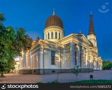 Odessa Orthodox Cathedral of the Saviors Transfiguration in Ukraine, Europe. Transfiguration Cathedral in Odessa, Ukraine