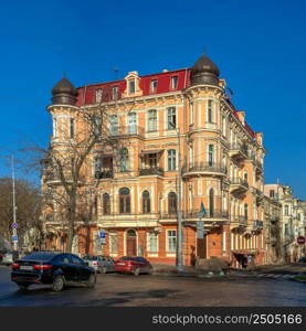 Odessa, Ukraine 04.02.2022. Sinfonia Del Mare hotel in the historical center of Odessa, on a sunny spring day. Sinfonia Del Mare hotel in Odessa, Ukraine