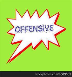 OFFENSIVE blue wording on Speech bubbles Background Green-yellow