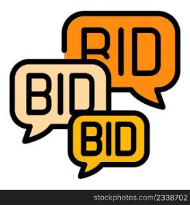 Offer bids icon. Outline offer bids vector icon color flat isolated. Offer bids icon color outline vector