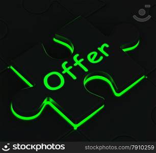 Offer Glowing Puzzle Showing Discount Price And Promotions