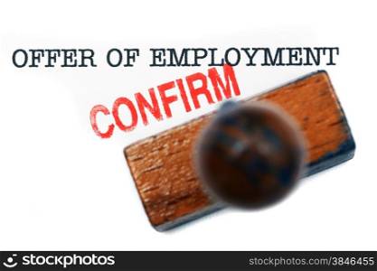 Offer of employment - confirm