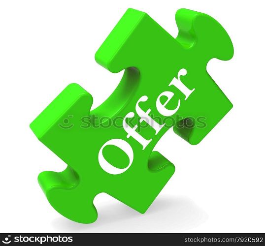 . Offer Puzzle Showing Promotion Discounts Offers And Reduction