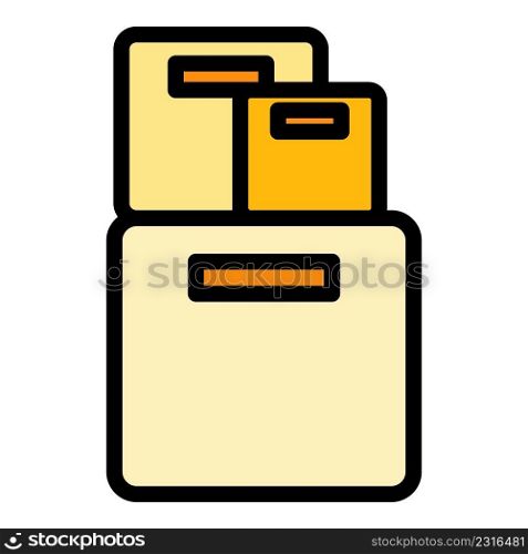 Office box icon. Outline office box vector icon color flat isolated. Office box icon color outline vector