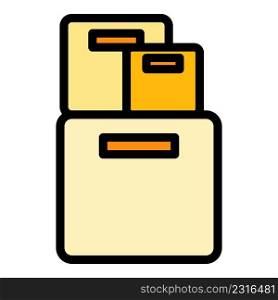 Office box icon. Outline office box vector icon color flat isolated. Office box icon color outline vector