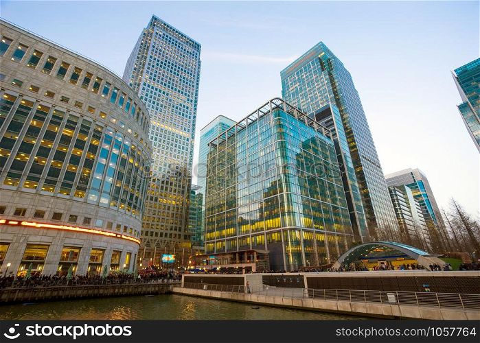 Office building and reflection in London, England, background