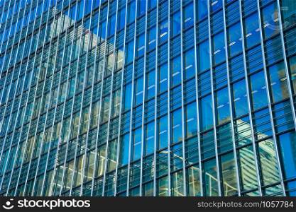 Office building and reflection in London, England, background