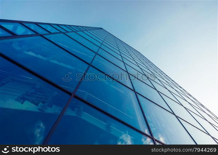 office building. glass silhouettes of skyscrapers