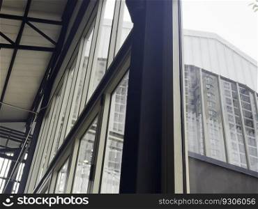 Office building housing multiple departments, stock photo