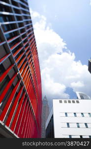 Office building on blue sky