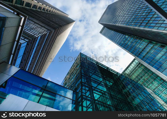 Office building & skyscraper in Canary Wharf, London, England