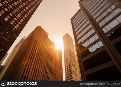 Office building sunset. Finance modern. Generate Ai. Office building sunset. Generate Ai