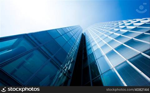 office buildings. modern glass silhouettes of skyscrapers