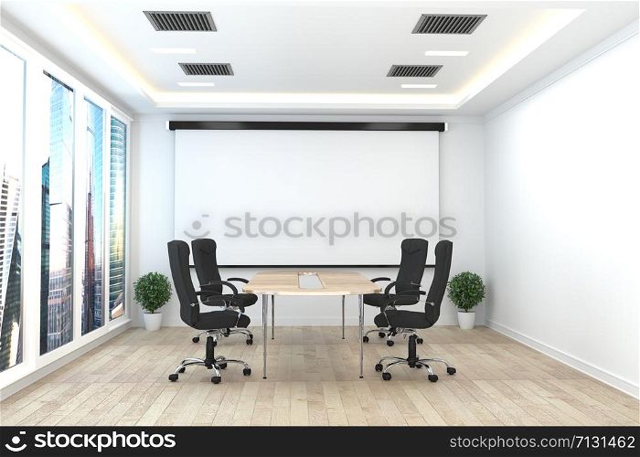 Office business - beautiful boardroom meeting room and conference table, modern style. 3D rendering