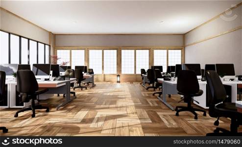 Office business - beautiful japanroom meeting room and conference table, modern style. 3D rendering