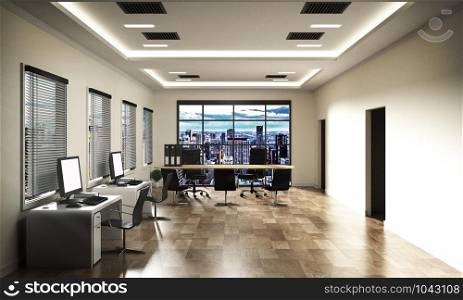 Office business - beautiful meeting room and conference table, modern style. 3D rendering